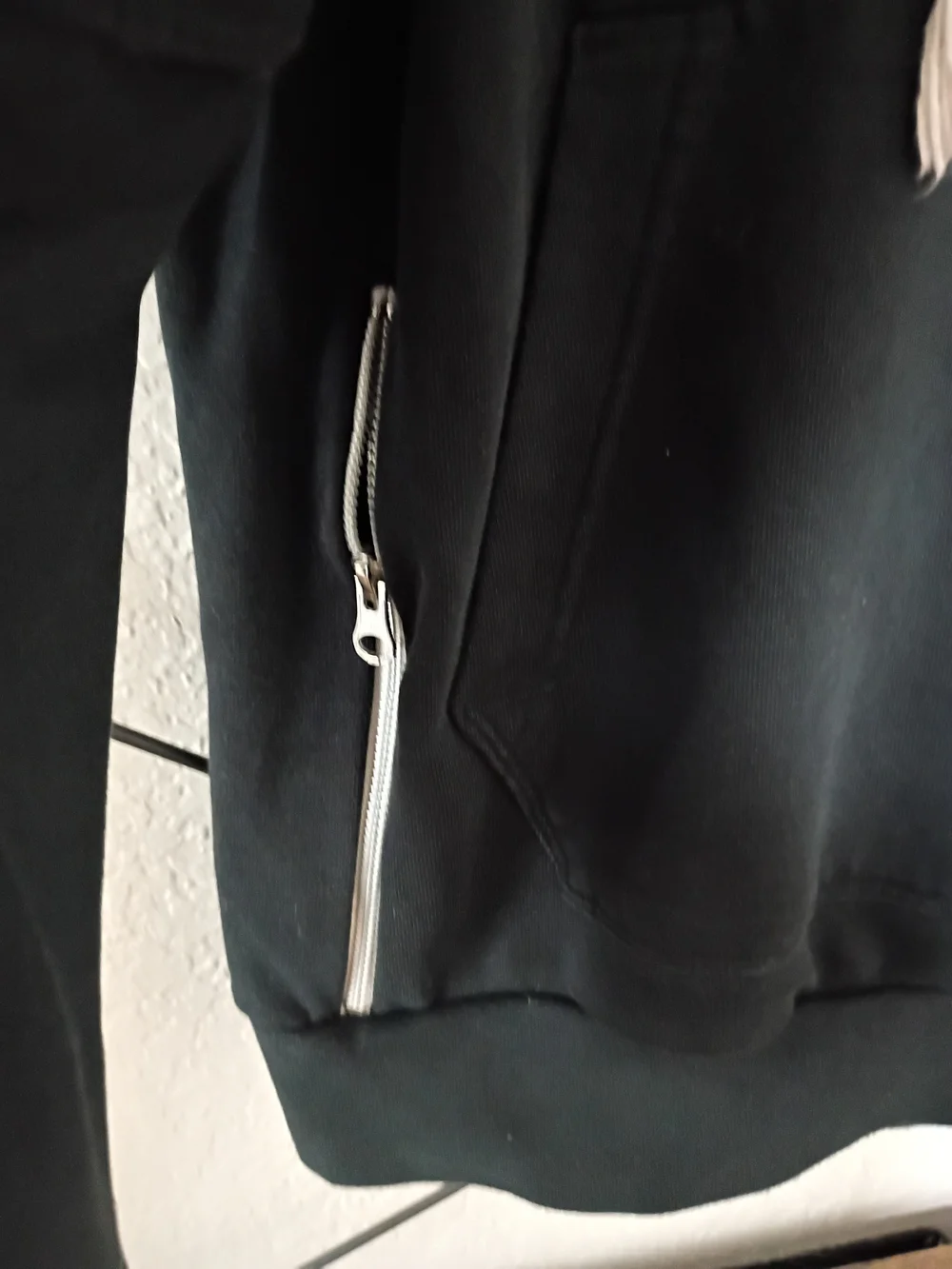 Nike Black Hoodie with White Swoosh and Cream Drawcords